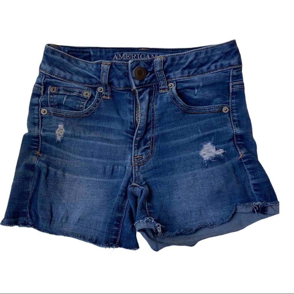 American Eagle Hi-Rise Shortie Super Stretch Jean Shorts Women's Size 00